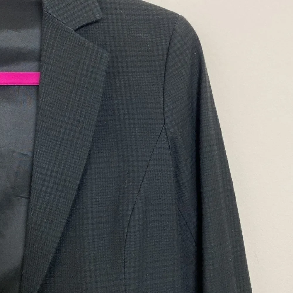 Theory Blazer Jacket Black on Black Plaid  Sz 6 - Picture 9 of 9